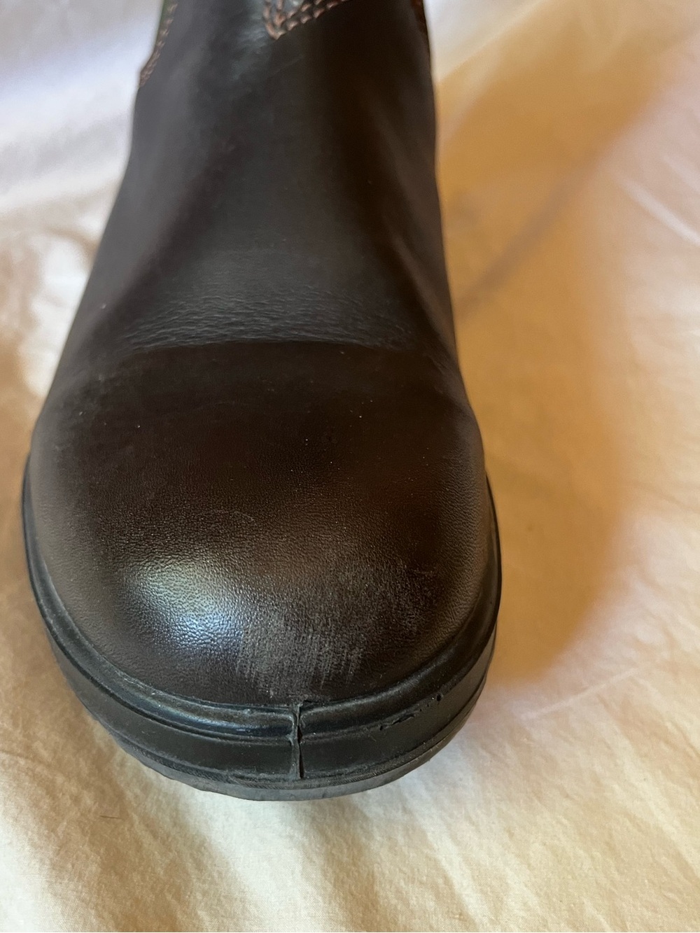 Blundstone Women’s Chelsea Work Boots in Dark Brown with Olive Elastic - Picture 7 of 7